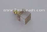 NGP6760 15*22mm cube white crystal gemstone pendants wholesale