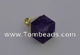 NGP6766 15*22mm cube amethyst gemstone pendants wholesale