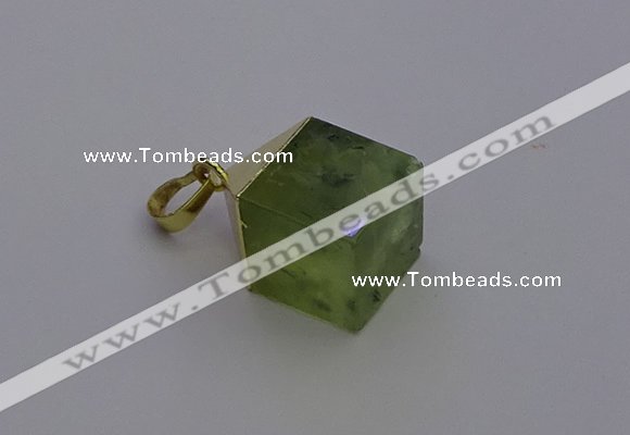 NGP6770 15*22mm cube green qutilated quartz pendants wholesale