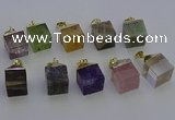 NGP6779 15*22mm cube mixed gemstone pendants wholesale