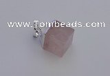 NGP6781 15*22mm cube rose quartz gemstone pendants wholesale