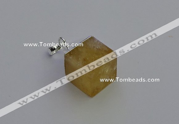 NGP6783 15*22mm cube citrine gemstone pendants wholesale