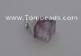 NGP6785 15*22mm cube light amethyst gemstone pendants wholesale