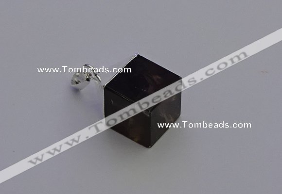 NGP6788 15*22mm cube smoky quartz pendants wholesale