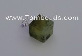 NGP6790 15*22mm cube green qutilated quartz pendants wholesale