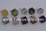 NGP6799 15*22mm cube mixed gemstone pendants wholesale