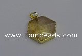 NGP6803 24*25mm hexagon citrine gemstone pendants wholesale