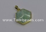 NGP6812 24*25mm hexagon amazonite gemstone pendants wholesale