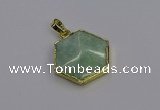 NGP6812 24*25mm hexagon amazonite gemstone pendants wholesale