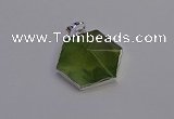 NGP6830 24*25mm hexagon green qutilated quartz pendants wholesale