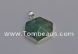 NGP6832 24*25mm hexagon amazonite gemstone pendants wholesale