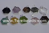 NGP6839 24*25mm hexagon mixed gemstone pendants wholesale