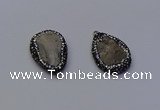 NGP6854 18*25mm - 20*25mm flat teardrop druzy agate pendants