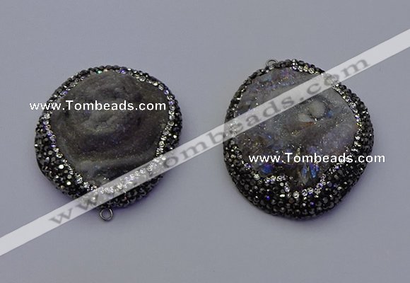 NGP6855 30*45mm - 35*45mm freeform druzy agate pendants