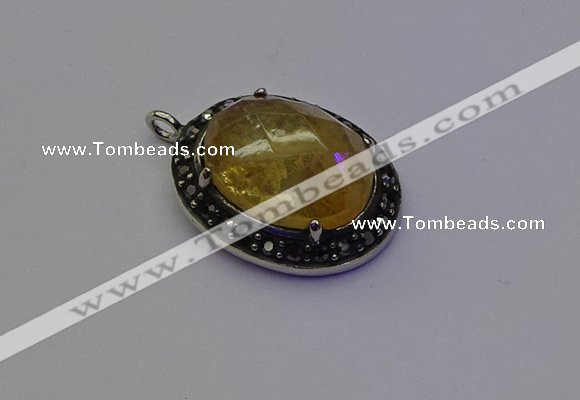 NGP6864 20*25mm oval citrine gemstone pendants wholesle