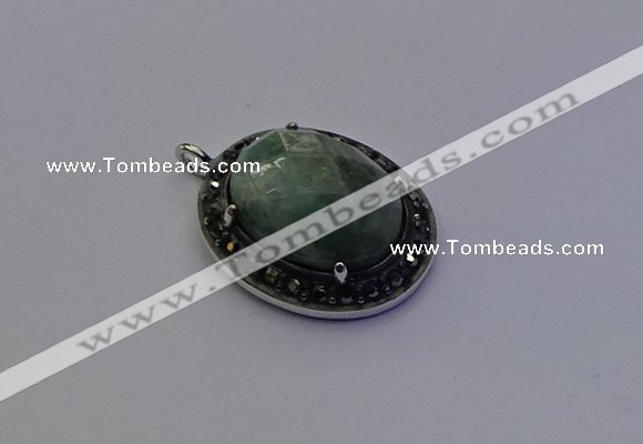 NGP6871 20*25mm oval amazonite gemstone pendants wholesle