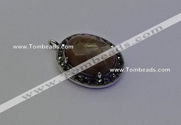 NGP6873 20*25mm oval moonstone gemstone pendants wholesle