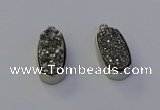 NGP6896 10*22mm - 12*25mm freeform plated druzy quartz pendants