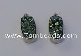 NGP6898 10*22mm - 12*25mm freeform plated druzy quartz pendants