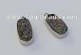 NGP6899 10*22mm - 12*25mm freeform plated druzy quartz pendants