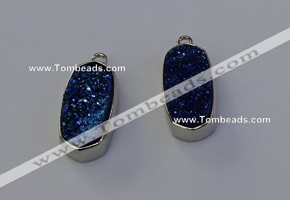 NGP6900 10*22mm - 12*25mm freeform plated druzy quartz pendants