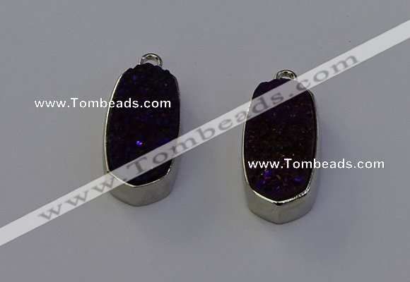 NGP6901 10*22mm - 12*25mm freeform plated druzy quartz pendants