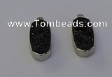 NGP6902 10*22mm - 12*25mm freeform plated druzy quartz pendants