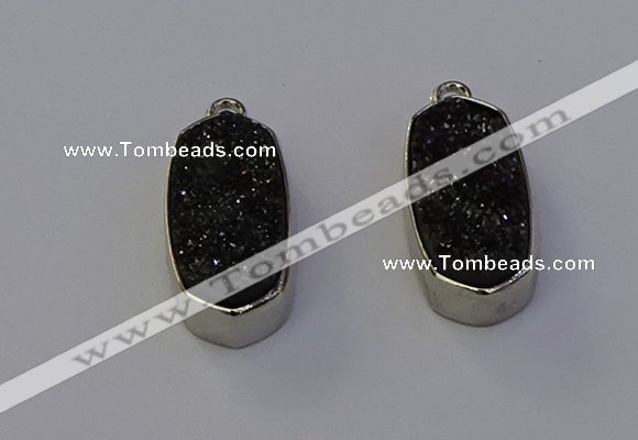 NGP6902 10*22mm - 12*25mm freeform plated druzy quartz pendants