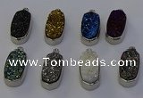 NGP6904 10*22mm - 12*25mm freeform plated druzy quartz pendants