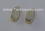 NGP6906 10*22mm - 12*25mm freeform plated druzy quartz pendants