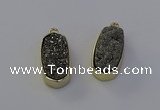 NGP6907 10*22mm - 12*25mm freeform plated druzy quartz pendants