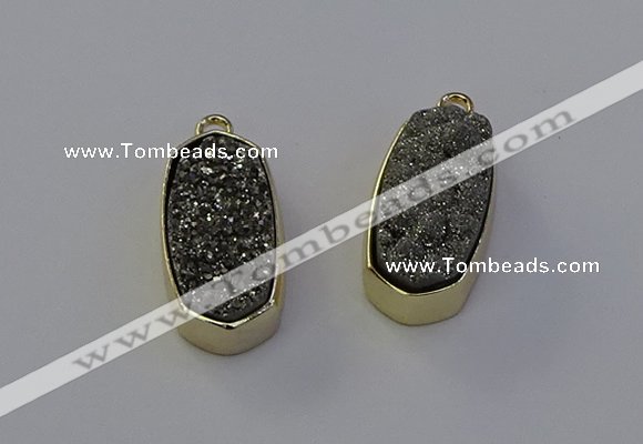 NGP6907 10*22mm - 12*25mm freeform plated druzy quartz pendants