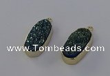 NGP6909 10*22mm - 12*25mm freeform plated druzy quartz pendants