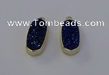 NGP6911 10*22mm - 12*25mm freeform plated druzy quartz pendants