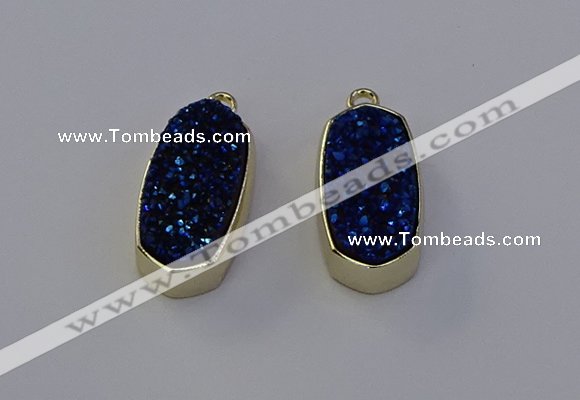 NGP6911 10*22mm - 12*25mm freeform plated druzy quartz pendants