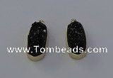 NGP6913 10*22mm - 12*25mm freeform plated druzy quartz pendants