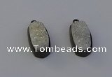 NGP6917 10*22mm - 12*25mm freeform plated druzy quartz pendants