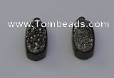 NGP6918 10*22mm - 12*25mm freeform plated druzy quartz pendants