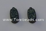 NGP6920 10*22mm - 12*25mm freeform plated druzy quartz pendants