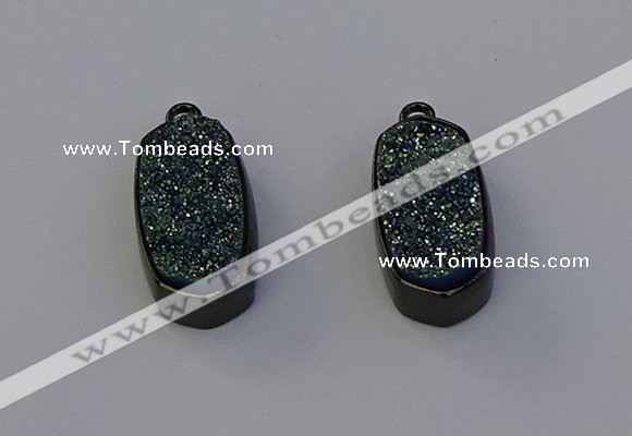 NGP6920 10*22mm - 12*25mm freeform plated druzy quartz pendants