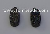 NGP6921 10*22mm - 12*25mm freeform plated druzy quartz pendants