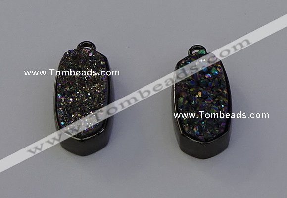 NGP6921 10*22mm - 12*25mm freeform plated druzy quartz pendants