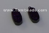 NGP6923 10*22mm - 12*25mm freeform plated druzy quartz pendants