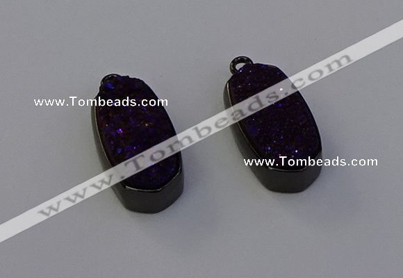 NGP6923 10*22mm - 12*25mm freeform plated druzy quartz pendants