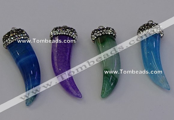 NGP6969 12*40mm - 15*45mm horn agate gemstone pendants