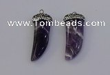 NGP6975 12*40mm - 15*45mm horn amethyst pendants wholesale