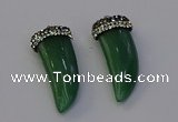 NGP6979 12*40mm - 15*45mm horn green aventurine pendants wholesale