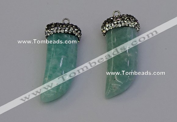 NGP6980 12*40mm - 15*45mm horn amazonite pendants wholesale