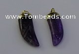 NGP6995 12*40mm - 15*45mm horn amethyst pendants wholesale