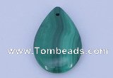 NGP701 22*30mm flat teardrop natural malachite gemstone pendant